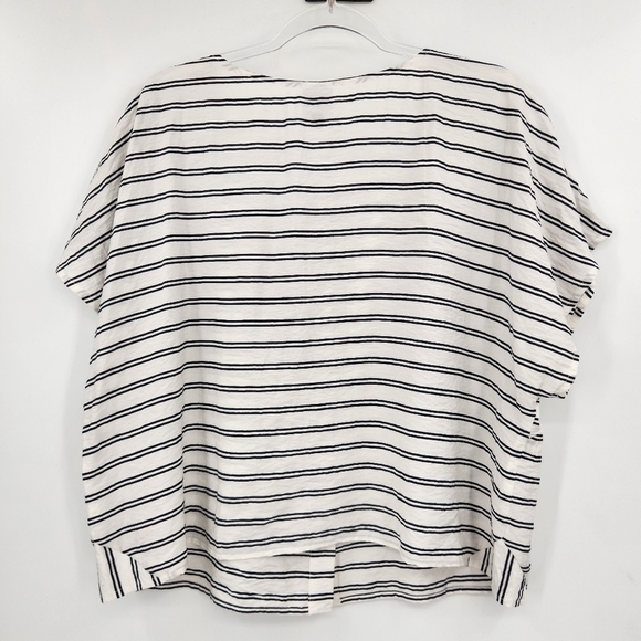 Cabi Sail Away Top Womens Size Large White Black Striped Short Sleeve - Picture 6 of 6